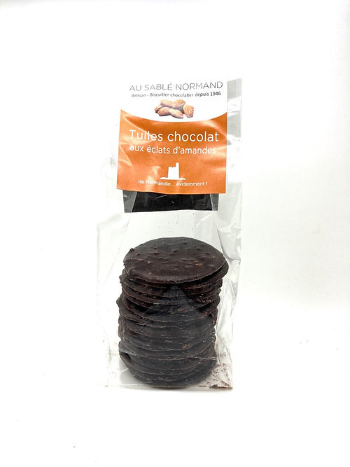 Tuiles chocolat noir aux éclats d’amandes